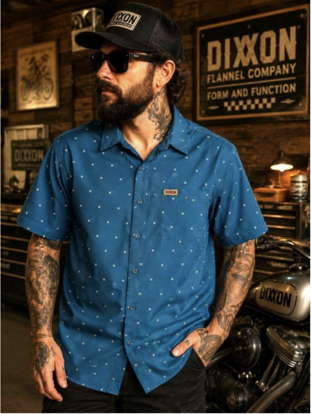 Dixxon Flannel Co. Finney Party Shirt Men’s 2X Blue Beach Resort Travel BBQ Work